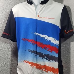 Men’s Blue White Graphic Cycling Jersey